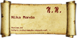 Nika Manda névjegykártya